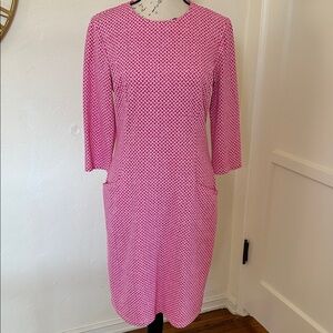 J.McLaughlin Pink Geometric 3/4 Sleeve Dress